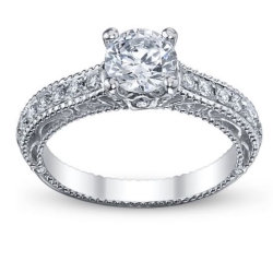 Verragio 18K White Gold Venetian Engagement Ring thumbnail 1