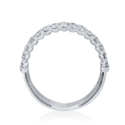 Verragio 14K Whte Gold Renaissance Diamond Wedding Band thumbnail 2
