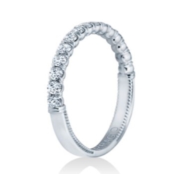 Verragio 14K Whte Gold Renaissance Diamond Wedding Band thumbnail 3