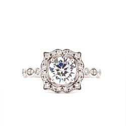 14k White Gold Diamond Semi-Mount Engagement Ring