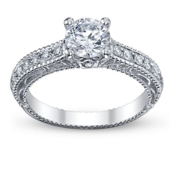 Verragio 18K White Gold Venetian Engagement Ring